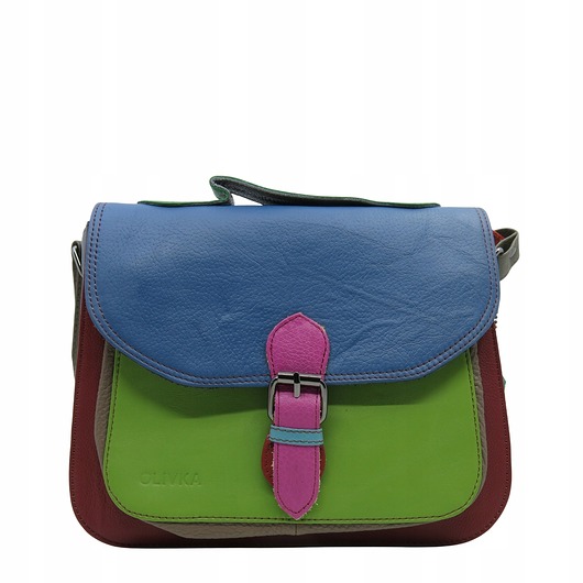 torby na ramię Torebka do ręki na ramię skórzana damska oryginalna kolorowa OLIVKA