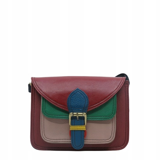 torby na ramię Torebka listonoszka oryginalna skórzana kolorowa elegancka pasek eko OLIVKA