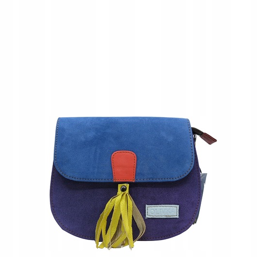 torby na ramię Torebka listonoszka zamszowa damska regulowany pasek kolorowa OLIVKA