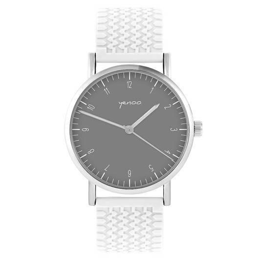 zegarki unisex Zegarek - Simple szary - silikonowy, biały