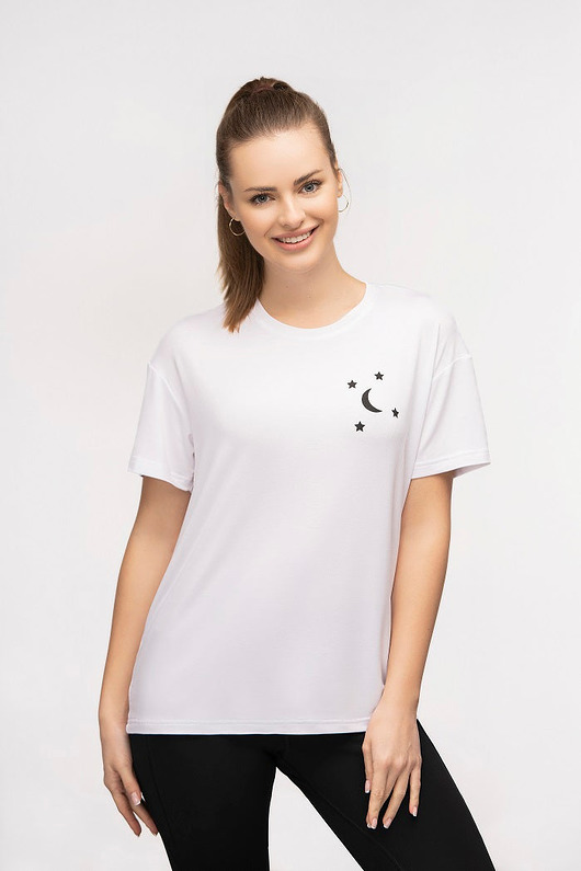 t-shirt damskie T-shirt do jogi MOONSTAR - biały