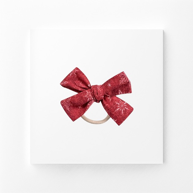 ozdoby do włosów dla dzieci Gumka do włosów z kokardką świąteczna śnieżynki czerwona