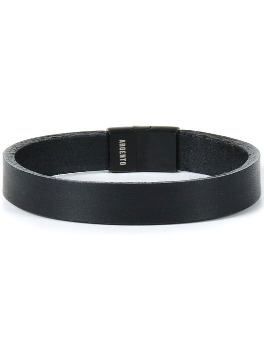 biżuteria męska Klasyczna bransoletka męska czarna Argento
