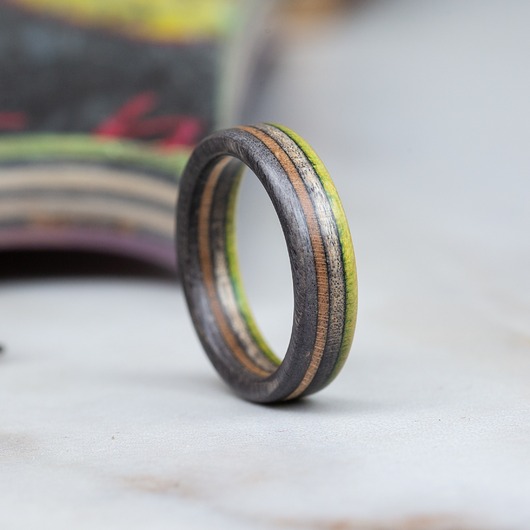 biżuteria męska Matowa obrączka z recyklingu