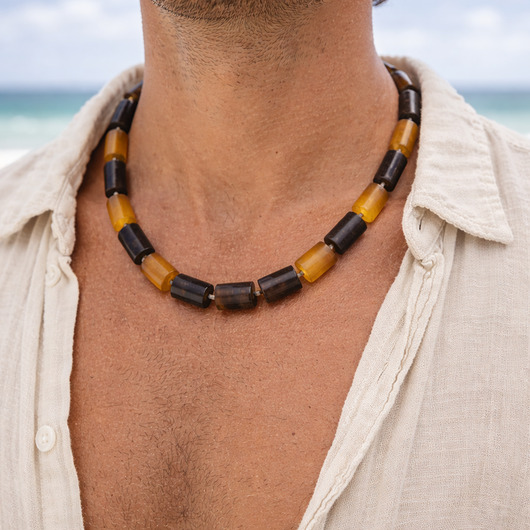 biżuteria męska Naszyjnik bursztynowy męski, bursztyn bałtycki