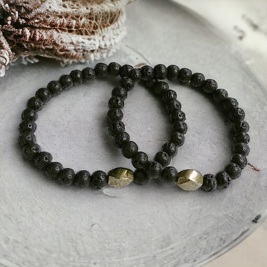 bransoletki z kamieni naturalnych Komplet dla pary :: PIRYT & LAWA : na gumce