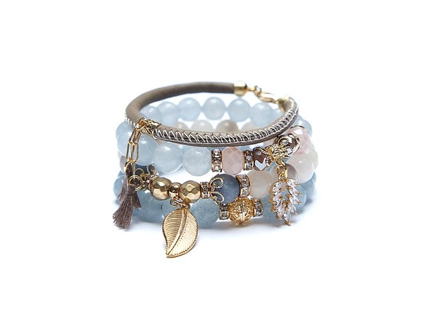 bransoletki z kamieni naturalnych Light pastel colours vol. 14  /23.10.24/  set