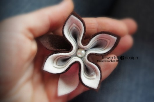 ecru grey brown FlowerFelt Design