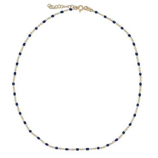 Srebrny pozłacany CHOKER z granatową emalią ATdiament