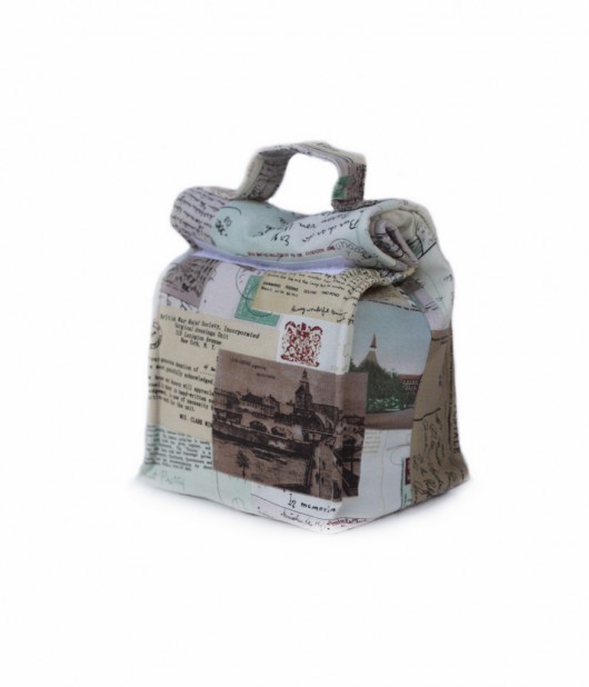 Lniana torba na śniadanie - Retro kolaż/ Na zam. cuba libre