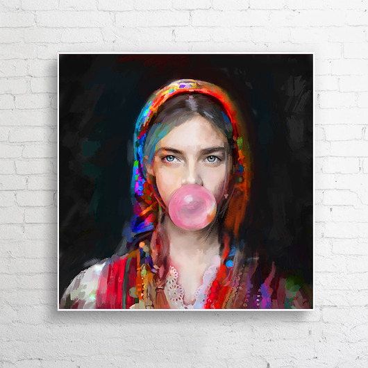 Obraz na płótnie "Lady Folk 3" 70x70cm Krzanoo