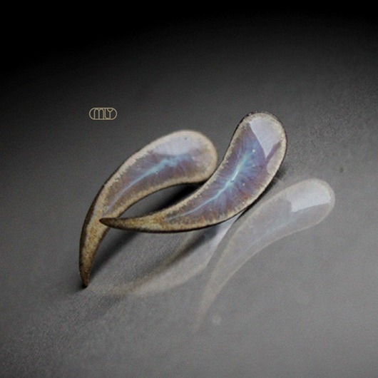 kolczyki ceramiczne Egzotyczne Kły/stal chirurgiczna/