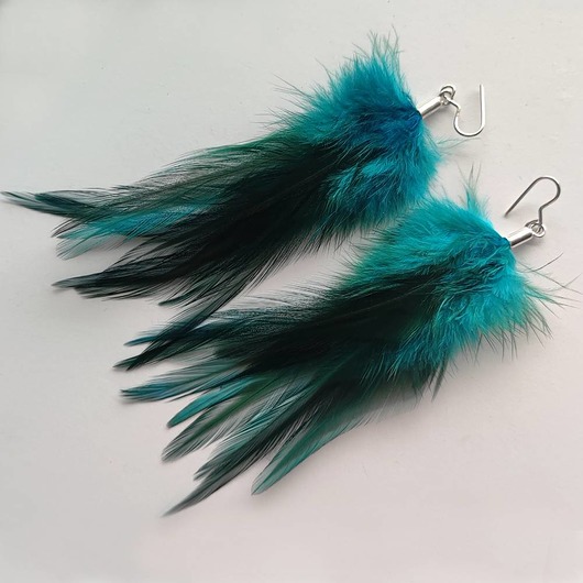 kolczyki z piórami PIÓRKO kolczyki