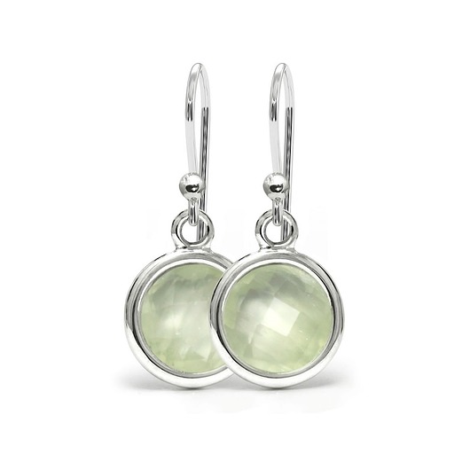 kolczyki srebrne Aura - Srebrne kolczyki z prehnitem