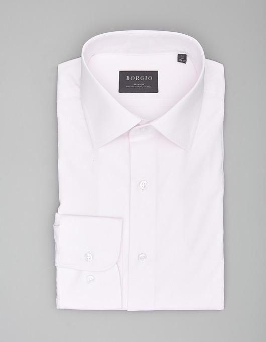 koszule męskie koszula męska dł. rękaw slim fit róż 00033 164/170 42
