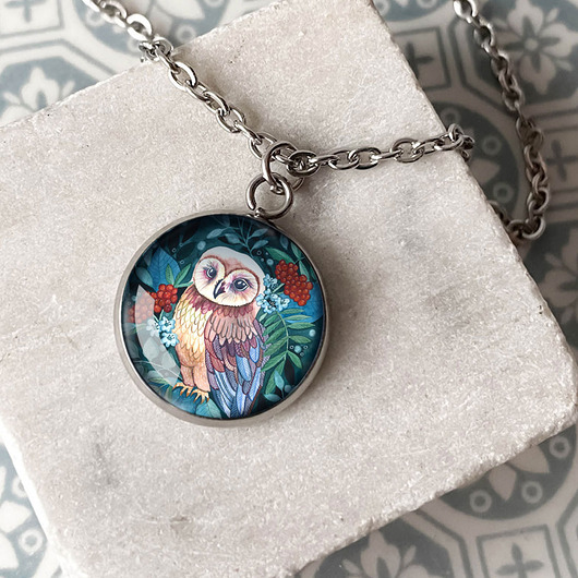 wisiory Forest Owl naszyjnik dla eleganckiej kobiety
