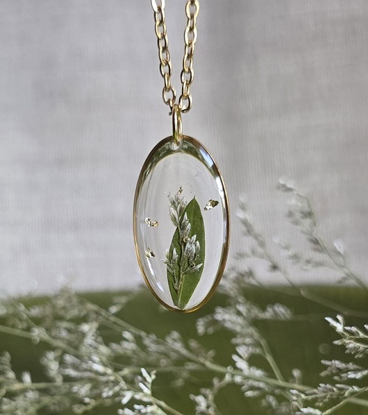 wisiory Wieczne kwiaty złota zawieszka prawdziwe kwiaty zboża
