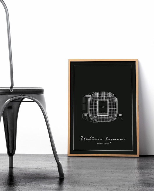Plakat Architektura - Poznań - Stadion Poznań Peszkowski Graphic