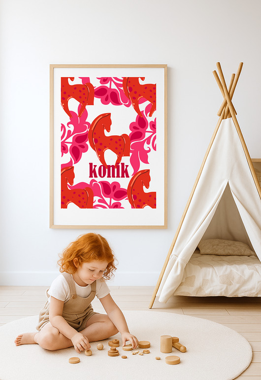 obrazy i plakaty do pokoju dziecięcego Plakat Konik