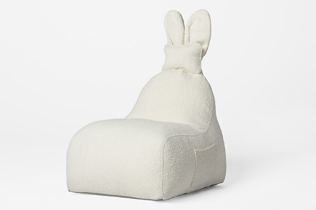 pufa dla dziecka Uszata pufa siedzisko z oparciem Funny Bunny Ciciuś - OFF WHITE
