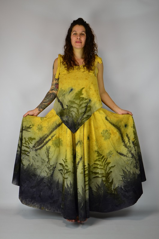 spódnice maxi Barwiona Roślinami Spódnica "Łąka w Słońcu"