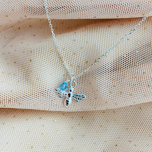 srebrne naszyjniki Naszyjnik z  pszczółką, biżuteria pszczoła, srebro 925