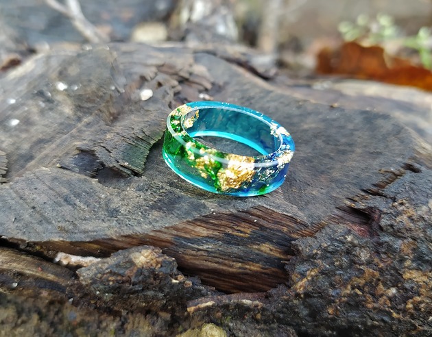 pierścionek z żywicy Pierścionek z  żywicy KOLORY OCEANU