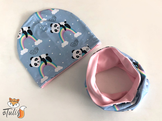 czapki dziecięce Komplet Panda
