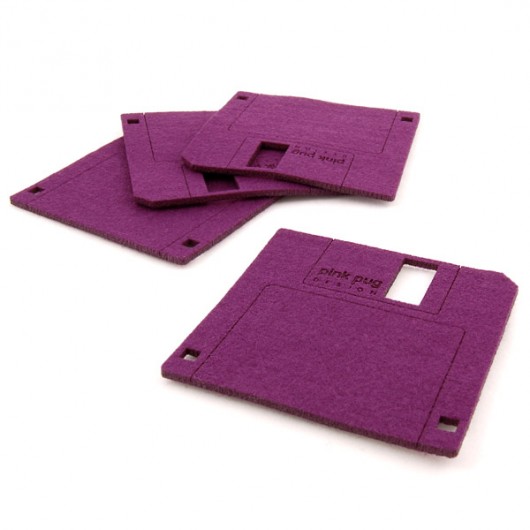 DATA STORAGE - dyskietka filc fiolet Pink Pug Design