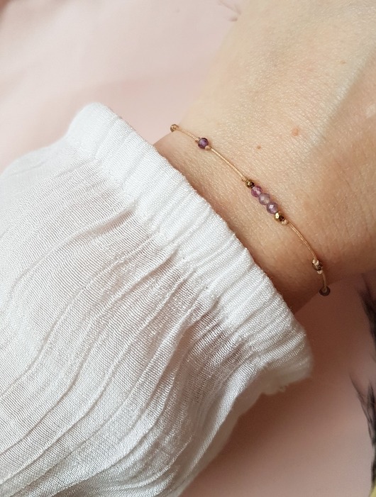 bransoletki z kamieni naturalnych Bransoletka z Ametystem - luty