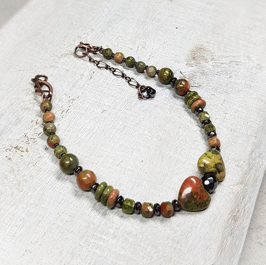 bransoletki z kamieni naturalnych Unakit bransoletka w kolorach wiosny b25