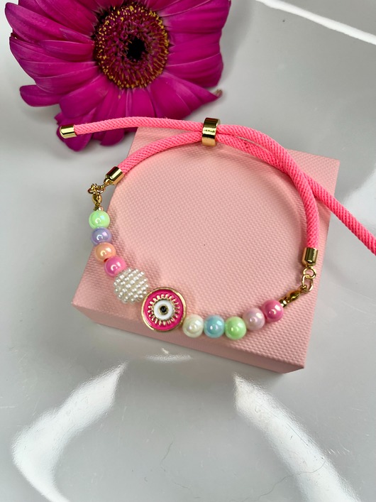 bransoletki na sznurku Bransoletka, różowy amulet Oko proroka, HIT