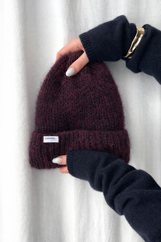 czapki damskie Czapka Kinu z alpaki i jedwabiu  handmade