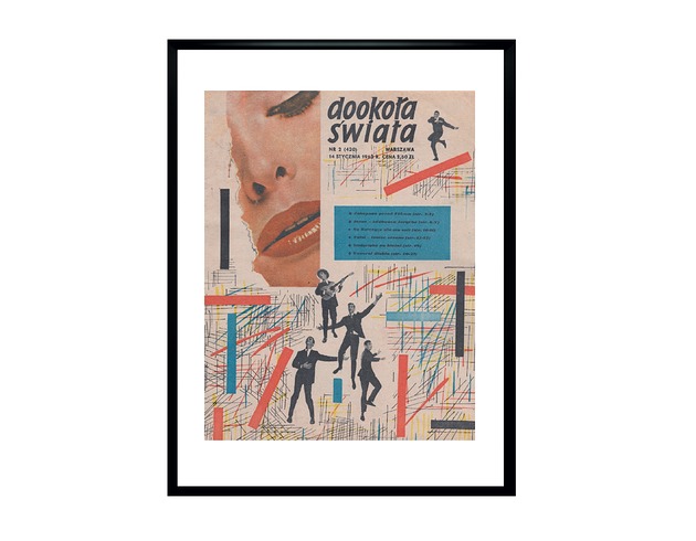 grafiki i ilustracje Oprawiona okładka DOOKOŁA ŚWIATA, 1962 r