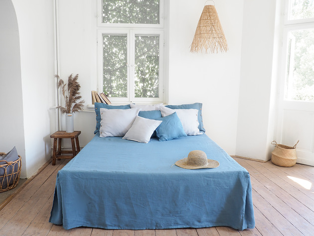 koce i narzuty Lambrekin Classic DUSTY BLUE