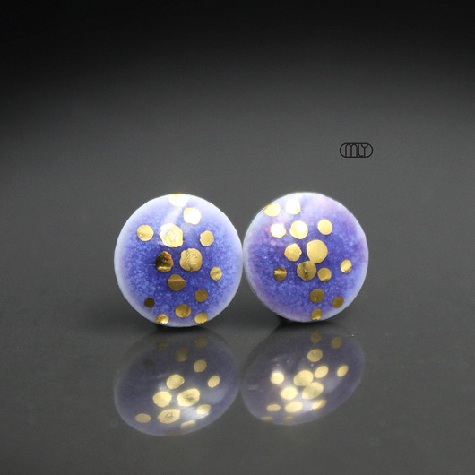 kolczyki ceramiczne Panterka 9mm /stal chirurgiczna/