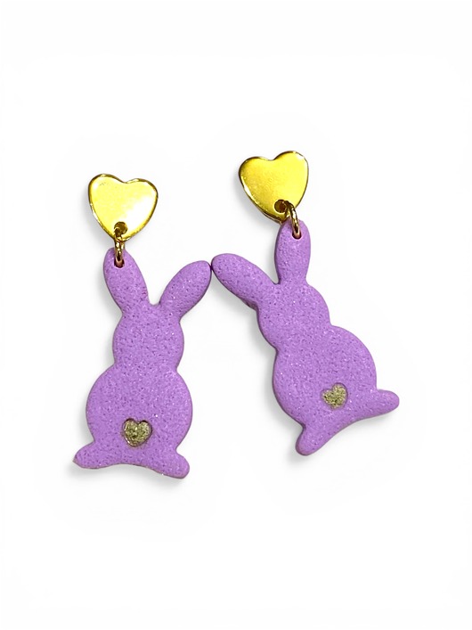 kolczyki z masy plastycznej Kolczyki wielkanocne zajączki z gliny polimerowej