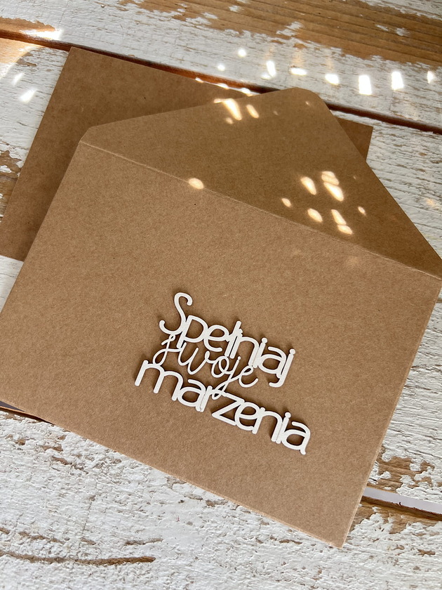 kartki scrapbooking Koperta na pieniądze "Spełniaj swoje marzenia" (b)