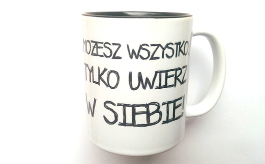 Kubek MOŻESZ WSZYSTKO z CZARNYM WNĘTRZEM FarrowDesign