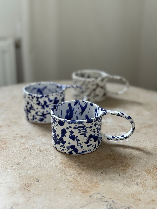 kubki Kubek do kawy z uchem Blue Splash ok 200 ml