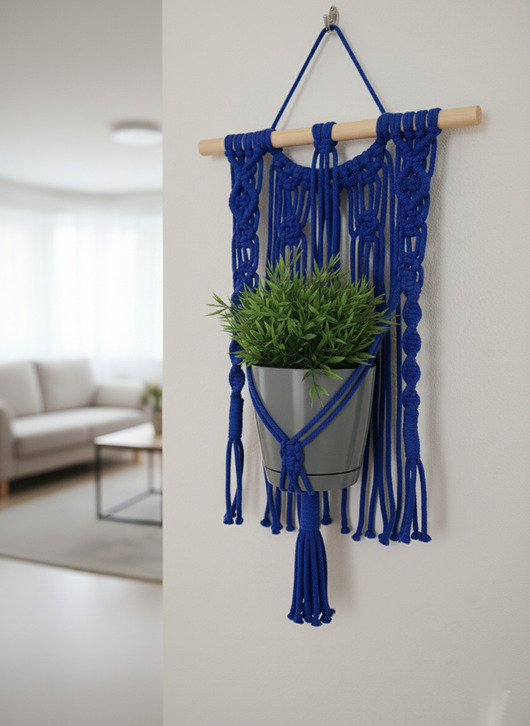 kwietniki Makrama kwietnik na ścianę ze sznurka