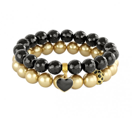 Gold pearl & black onyx.  Lavoga