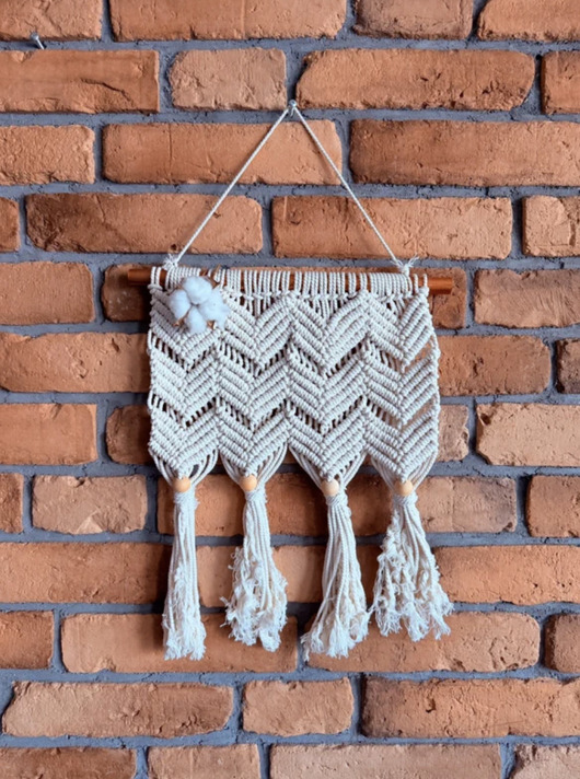 Ozdoby na ścianę Makrama ścienna BOHO ręcznie robiona