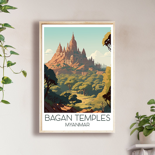 plakaty Birma - Świątynie Bagan - Plakat, pamiątka dla podróżnika