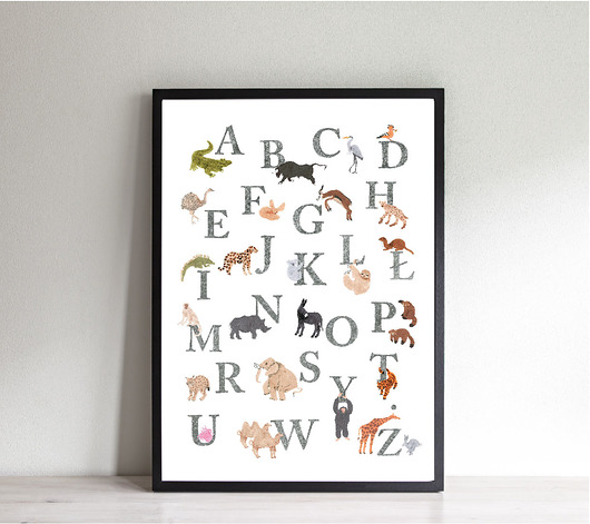 PLAKAT Z Alfabetem 50x70   HI LITTLE