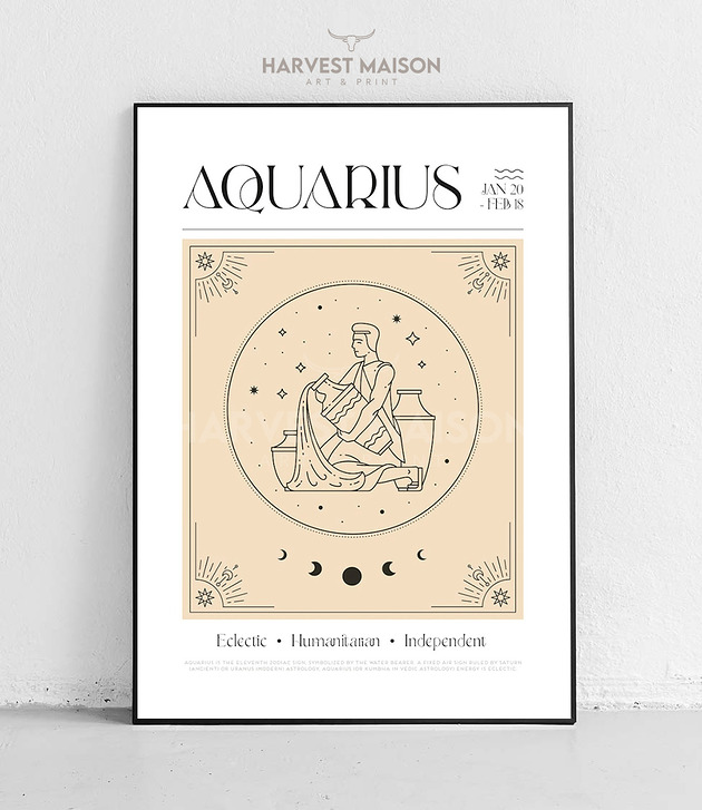 plakaty Plakat Znak Zodiaku Mystical Art Wodnik Prezent Dla Niej