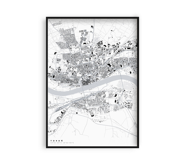 plakaty Toruń - mapa miasta  plakat z mapą Torunia