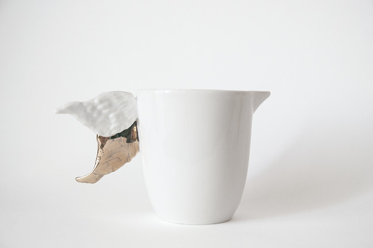 Porcelanowy MLECZNIK ze skrzydełkami Pangzi Ceramics