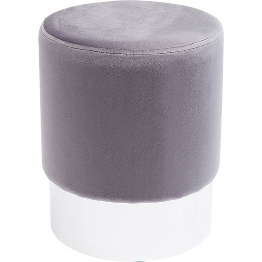 Pufa szara ze srebrną obręczą wys. 42cm Home Design