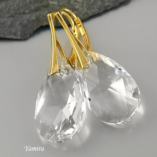 kryształ Swarovski Crystal złote - kolczyki yamira